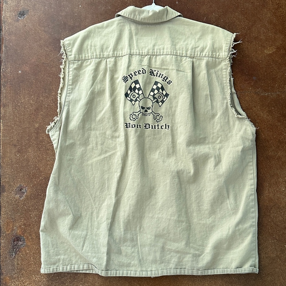 VINTAGE VON DUTCH Tan Button-Up Shirt Dress